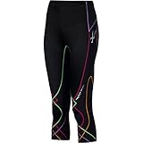 CW-X Conditioning Wear Women's 3/4 Length Stabilyx Tights, Black Rainbow, Medium