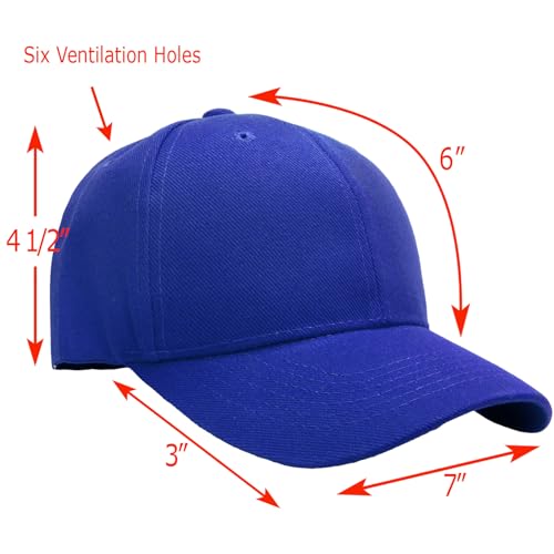 Image of Falari Wholesale Bulk Lot 12-Pack Baseball Cap Adjustable Size Plain Blank Solid Color