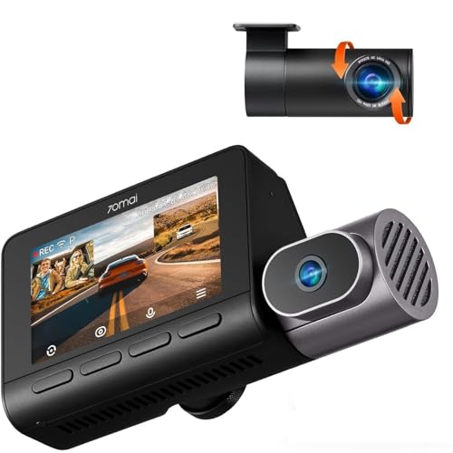 Image of 70mai 4K T800 3 Channel Dash Cam, Dash Cam Front and Rear Inside(2160P+2160P+1080P), STARVIS 2 IMX678, HDR Night Vision, WiFi 6, ADAS, Super-Capacitor, 24H Parking Mode, Upto 512GB Supported