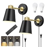 VATONI Wall Sconce Plug in, Remote Control Dimmable Wall Sconces and Adjustable Color Temperature 27