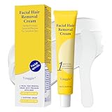 Facial Hair Removal For Women, Painless & Gentle Hair Removal Cream | Chin | Upper Lip | Cheeks for Sensitive Skin (5 Min, 7 Days) - 1.69Fl Oz