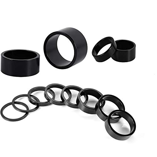Coruscant Bike Headset Spacer Aluminum Alloy Stem Spacers Fork Washer 8Pcs/Set 4 X 5Mm/ 4 X 10Mm (Black) #TOP4
