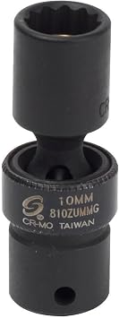 SUNEX TOOLS 810zuMMG 1/4-Inch Drive 10-Mm 12-Point Magnetic Universal Impact Socket