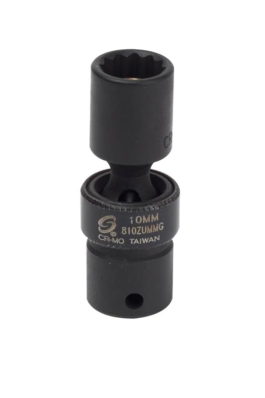 Soquete de Impacto Magnético Universal Sunex Tools 10 mm, Encaixe 6,35 mm (1/4 pol.), 12 Pontos, Modelo 810ZUMMG