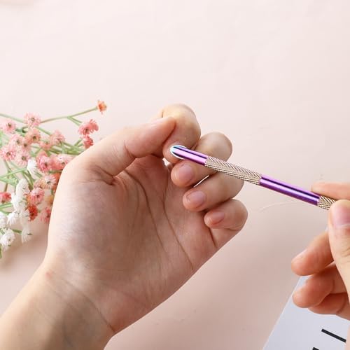 1 Stück Nagelhautschieber Edelstahl Manikürestäbchen Doppelkopf Cuticle Pusher mit 50pc Schleifpapier Nagelhaut Löffel Schieber Tote Haut Gabelentferner für Maniküre und Pediküre Nagelkunst