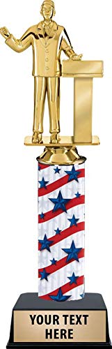 Crown Awards Male Speech Award Trophy - 11 Inch Customized First Place Public Speaking Trophies