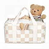 lethooly Baby Diaper Caddy – Baby Diaper Caddy Organizer, Stylish Storage Basket for Newborn Essentials & Diaper Station, Baby Registry Must-Have (Beige)