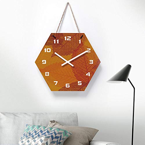 Yang1Mn.clock Scandinavian Modern Minimalist Acrylic Material Brown Maple Leaf Wall Clock Mute Electronic Watches And Clocks Clock Style Product Size 30Cm 36Cm 2Cm #TOP4