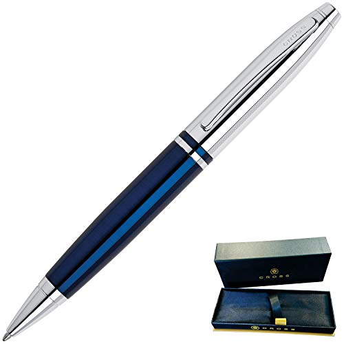 Engraved Cross Pen | Personalized Cross Calais Ballpoint Pen - Blue. 2 Lines Of Engraving Included. Customized In 1 Day. Graduation Pen, Or Gift For Men Or Women #TOP30