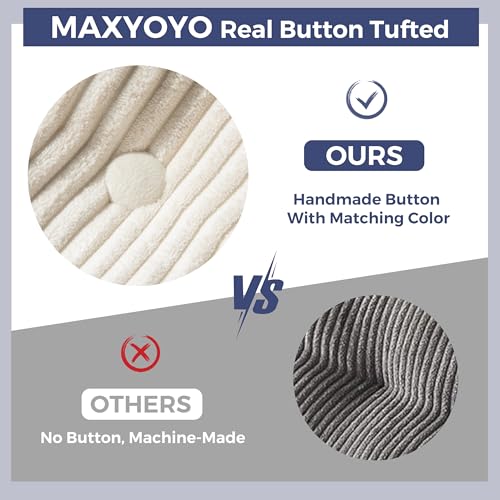 MAXYOYO Convertible Sofa Bed, Pull Out Loveseat Sleeper Sofa, 2 in 1 Folding Couch Bed, Fold Out Floor Couch with Pillows for Living Room Bedroom Lounge, Beige
