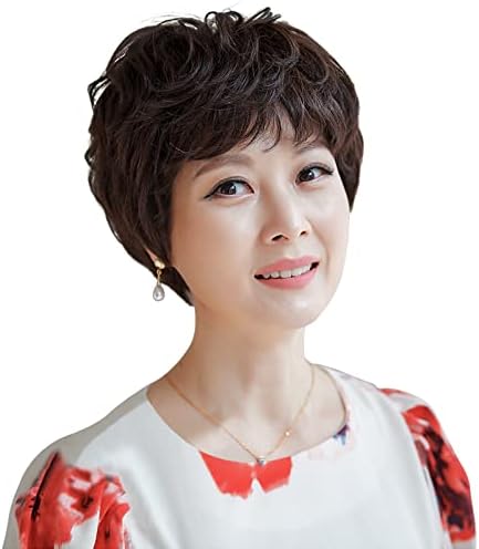 Amazon.co.jp: FESHFEN ウィッグ 中高年 ショート ボブ パーマ かつら 