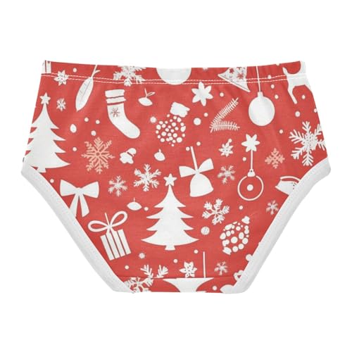Girls' Hipster Panties Comfort Underwear for Toddlers Red Christmas Elements2