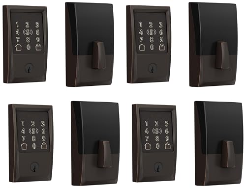 Image of Schlage Encode Plus Smart Wi-Fi Lock for Front Door, Keyless Entry Deadbolt, Unlock with Apple Watch, Built-in WiFi and App Control, Easy Install, Alexa & Apple HomeKit Compatible (Pack of 4)