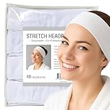 Disposable Headbands - APPEARUS Stretch Cotton Cloth Spa Facial Headband (48 Count)