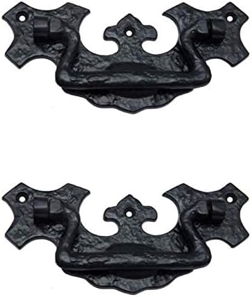 Adonai Hardware Phicol Black Antique Iron Drop Pull (Supplied as 2 Pieces per Pack)