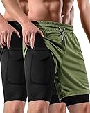 2 in 1 Mens Shorts Casual 2 Pack, Running Gym Shorts for Men 7 Inch, Workout Shorts...