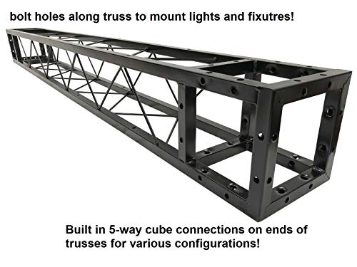 Black Truss Arch KIT 14.5 FT Width 7 FT Height Mobile Portable DJ Lighting System Metal Arch Black Square Metal Trussing! Simple Bolt Connections!