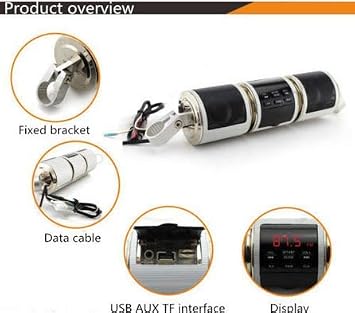 Motorcycle Bluetooth Audio Sound System MP3 FM Radio Stereo Speakers Waterproof Silvery
