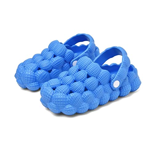 Scecocrs Bubble Slides For Kids Garden Clogs Shoes, Massage Golf Ball Slides Comfortable Thicken Bubble Slipper Platform Sandal Blue #TOP12