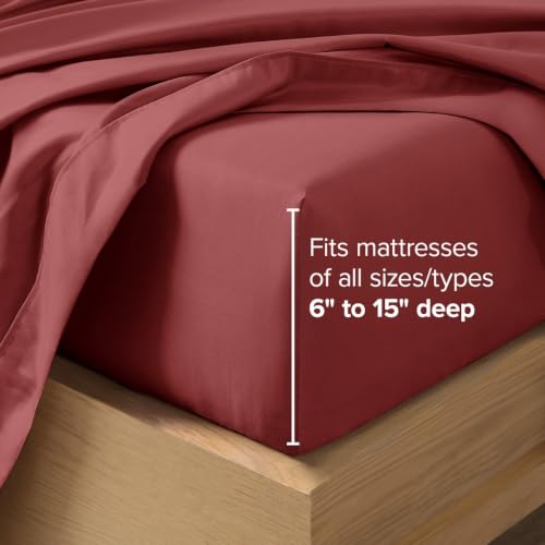 Bare Home Twin XL Sheet Set - 1800 Ultra-Soft (Twin XL, Rosewood) by Bare Home - Used condition - Image 7
