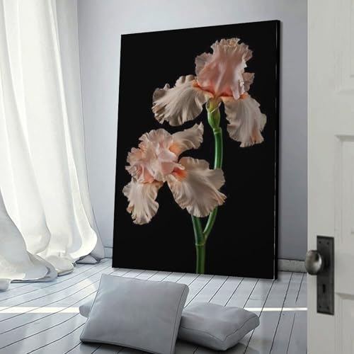 Poster fleurs d'iris rose clair tableau suspendu ZHOUKEG 40x60 - 3