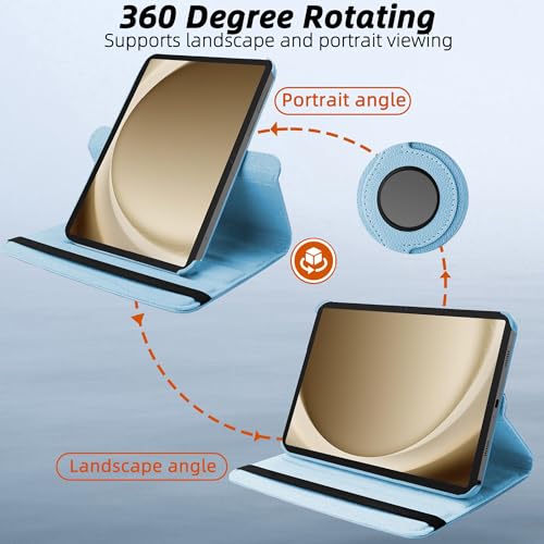 Image of TGK 360 Rotatable Flip Cover for Samsung Galaxy Tab A11+ Plus 11 Inch 2025 Case /Galaxy Tab A9 Plus 2023 (Sky Blue)