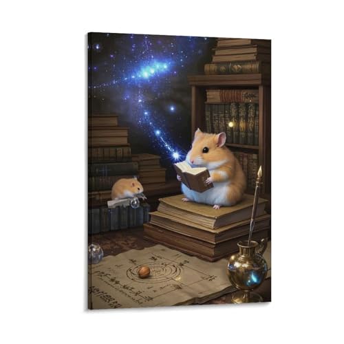 Peinture hamster doré decoration murale impression sur toile pour chambre