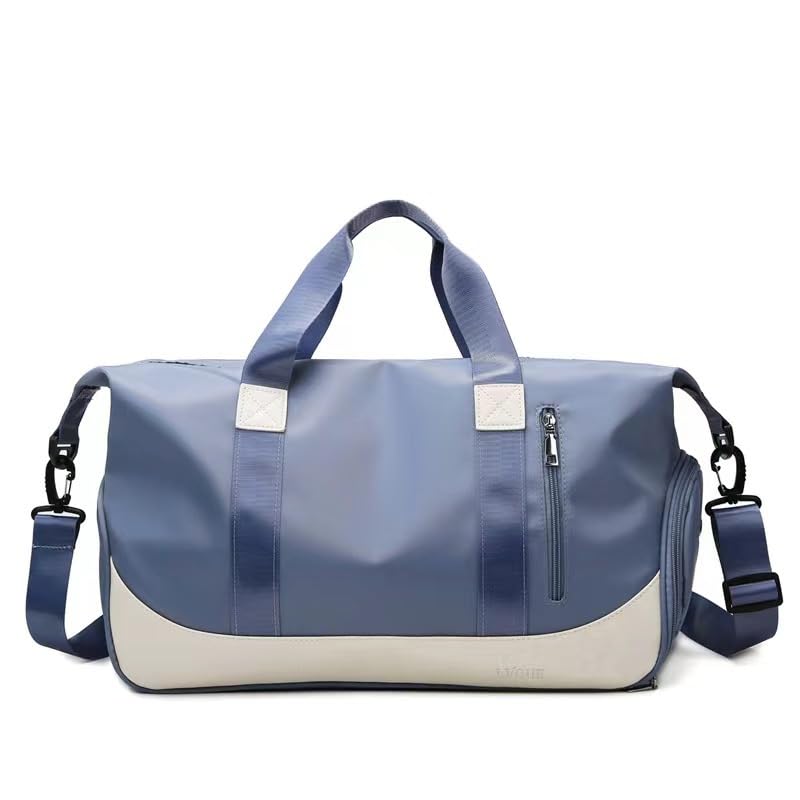 URQUEEN Bolsa de viagem portátil bolsa de bagagem de viagem de curta distância de grande capacidade leve separação seca e molhada bolsa de fitness esportiva impermeável (azul)
