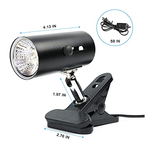 Reptile Heat Lamp Fixture Holder Clamp Lamp Reptile Habitat Lighting&Heat Lamps With 3 Pcs 30W Uva Uvb Turtle Sun Basking Spot Lamps Pet Heating Lamp For Reptiles,Amphibian Tanks（Black） #TOP1
