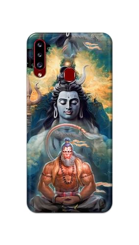 Image of Plastic Printfidaa Printed Hard Back Cover Case For Samsung Galaxy A20S Back Cover (Lord Shiva And Hanuma) -112, Multicolor