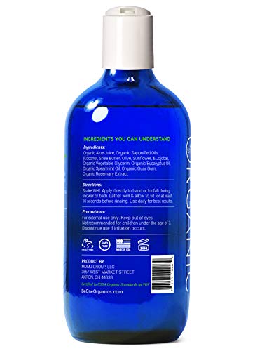 Certified-Organic-Spearmint-Eucalyptus-Body-Wash-by-Be-One-Paraben-Sulfate-Free-Vegan-All-Natural-Eczema-Sensitive-Skin-For-Men-Women-MADE-IN-USA