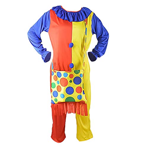 Costume de clown adulte Healvian combinaison longue en polyester classique