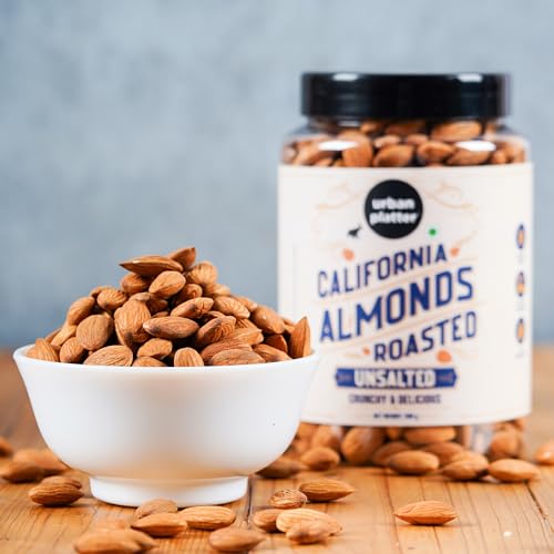 Image of Urban Platter Roasted Unsalted California Almonds, 500g (Healthy Snack, Perfectly Roasted Almonds, Grade A, Badam)