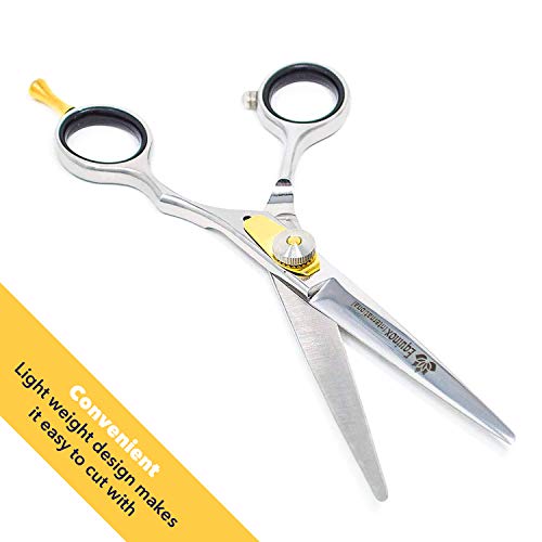 Equinox International, Professional Razor Edge Hair Cutting Scissors/Shears, (6.5") Finger Inserts & Adjustment Tension Screw, Hand-Sharpened Cutting Edges, Removable Finger Rest, Stainless Steel #TOP4