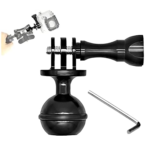 Niewalda Ball Mount Adapter,Compatible with RAM Ball Head Mounts Compatible Gopro Series/AKASO/DJI/OSMO/SJCAM Sports Camera,Aluminum Alloy Ball Action Camera Bracket(Black) Cover
