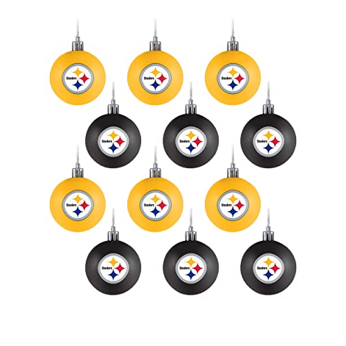 FOCO NFL Pittsburgh Steelers 12 Pack Ball Hanging Tree Holiday Ornament Set12 Pack Ball Hanging Tree Holiday Ornament Set Team Color One Size