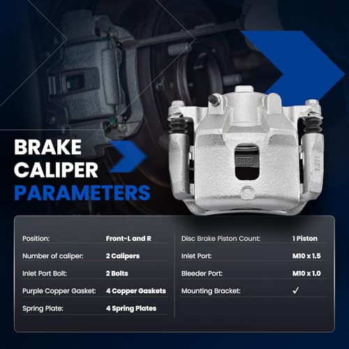 Image of Front Brake Caliper Assembly Replaces for 18B4880 18B4881, Compatible with Chevrolet Cobalt 2005-2010 2.2L L4, Compatible with Pontiac Pursuit 2005-2006 2.2L L4, for Ion 2006-2007 2.2L 2.4L
