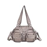 Angel Kiss Hobo Crossbody Purses for Women Shoulder Bag Multipocket Soft Hobo Purses Removable Strap Leather Handbags, Copper