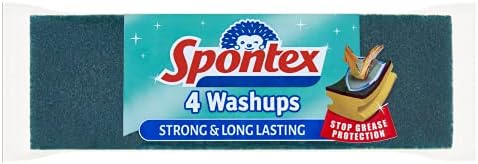 Spontex Washups Non Scratch Sponge Scourers, Pack of 4