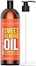 Aria Starr Sweet Almond Oil For Massage, Hair, Dry Skin, Body, Hair Food, Bath (16oz) Best Natural Carrier Oil For Essential Oils, Stretch Marks, Facial Cleansing Makeup Remover, Moisturizer