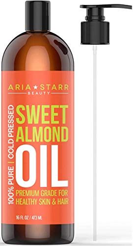 Aria Starr Sweet Almond Oil For Massage, Hair, Dry Skin, Body, Hair Food