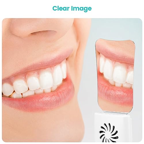 Dental Photography Aid, Dental Electric LED Photography Mirror with Defogging for HD Imaging, Dental Mirror with Anti-scratch Design with Four Stainless Steel Reflectors - Thumbnail 4