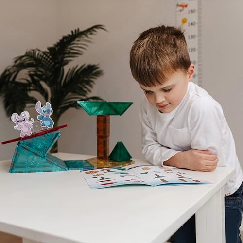 Tytan Official Disney Stitch Magnetic Tile Set - 44-Piece STEM Toy with Reusable Stitch & Angel Reusable Sticker Sheet and Instruction Manual - Educational and Creative Building Set for Kids 3+ - Image 3
