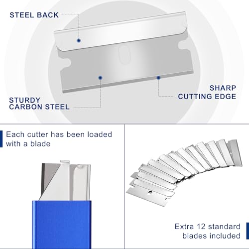 WORKPRO 12-Pack Box Cutter Retractable, Blue by WORKPRO - Used condition - Image 3