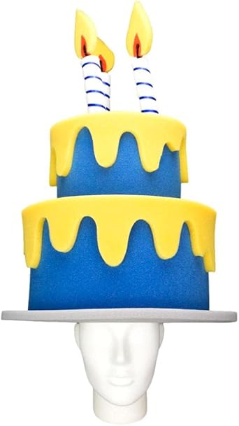 Foam Party Hats Funny Silly Mens & Womens Unisex Adult Size Happy Birthday Cake Party Hat, Fancy Dress Party