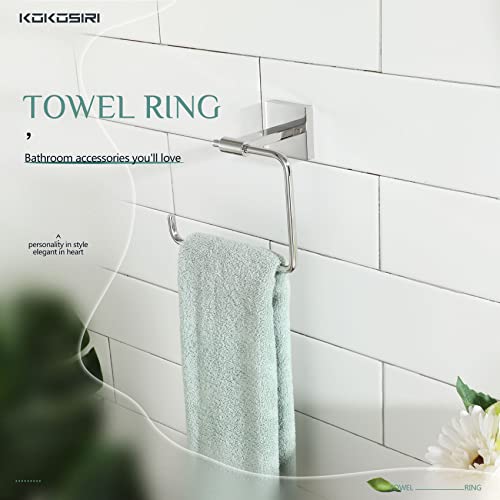 Kokosiri Hand Towel Ring Bath Towel Holder Shower Towel Hanger Bathroom Lavatory Hardware Stainless Steel Wall Mount Polished Chrome B3007Ch #TOP4