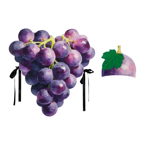 Genérico Grape Costume Clothing | Gag Joke Food Outfit With Hat,Adults Fruit Grape Halloween Costume | For Women Men Elderly Birthday Stage Performance Cosplay Event Gathering Party