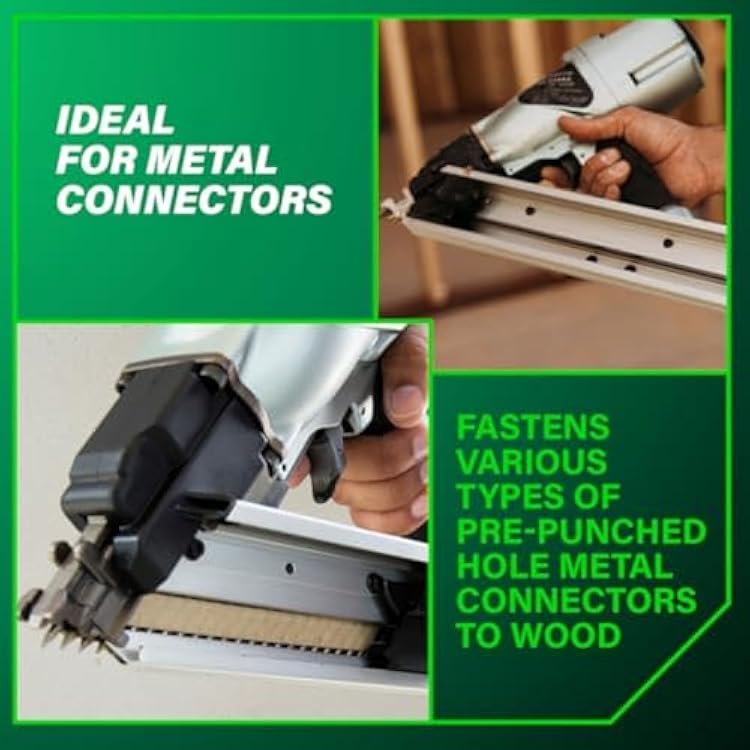 Metabo HPT Strap-Tite Metal Connector Nailer, Pro-Preferred Pneumatic Power Nailers, Connector Tool for Pre-Punched Connectors, 36 Short Magazine, 1-1/2 to 2-1/2, NR65AK2S