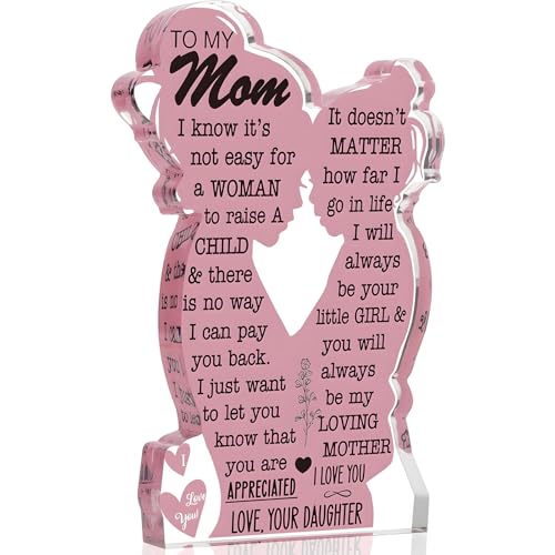 Gifts for Mum Mothers Day Gifts Mum Birthday Daughter Creative Decoration Desktop Engraved Acrylic Ornament Decoration Best Daughter for Thank Mama