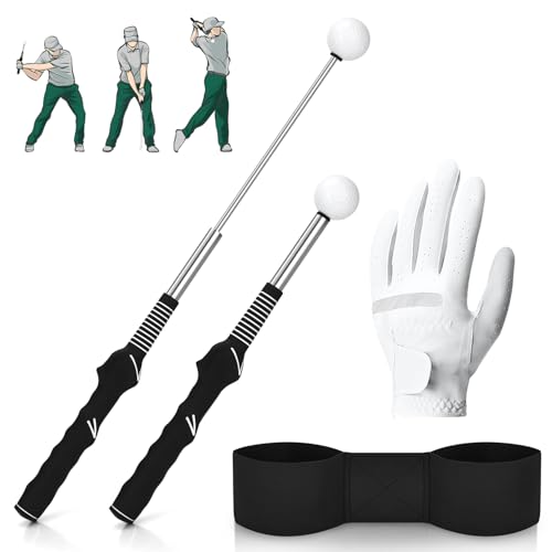 Hear XSUS Retractable Golf Swing Training Aid - Foldable Rhythm Click Sound Golf Training Aid for...